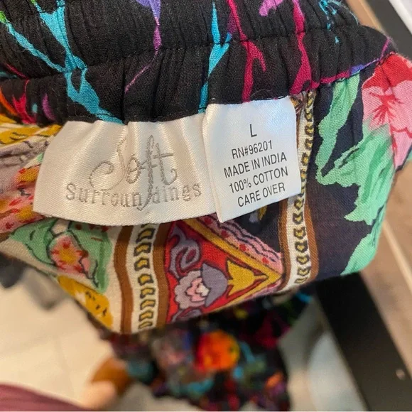 VTG SOFT SURROUNDINGS Boho Gypsy Kamala Jungle Print Maxi Skirt Size Large - Picture 2 of 7